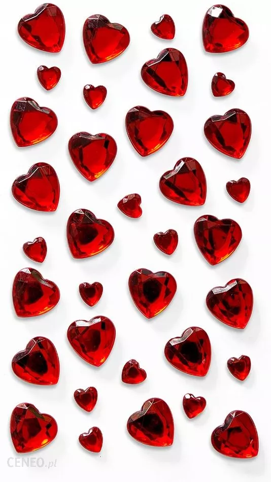 Kristallkleebis süda 3-7mm 35tk punane